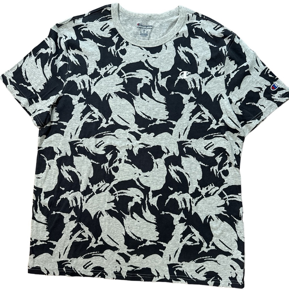 Champion T-Shirt‎ Men's XL Gray Abstract Splatter Authentic Athleticwear